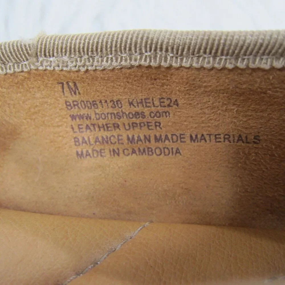 BORN Batti Mary Jane Leather Flats Metallic Light Gold Bronze Combo Size 7M NWOB